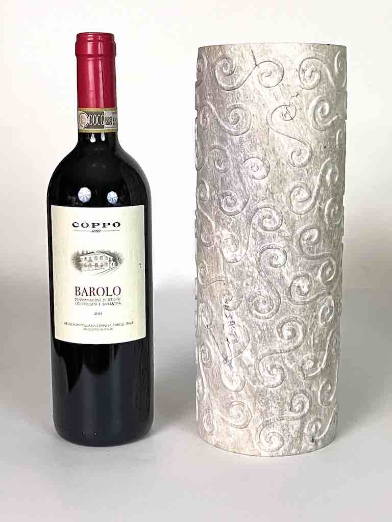 Hand-Carved Tall Cylindrical Soapstone Vietnamese Sculptural Vase