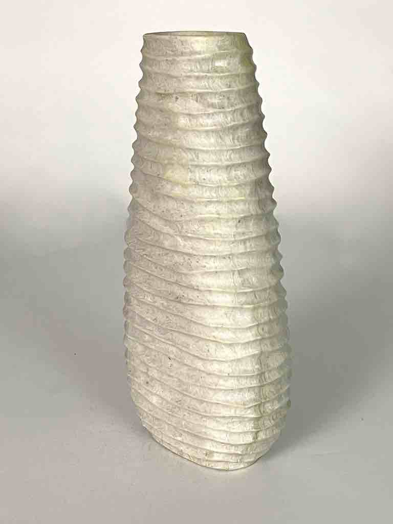 Hand-Carved Tall Soapstone Vietnamese Sculptural Vase