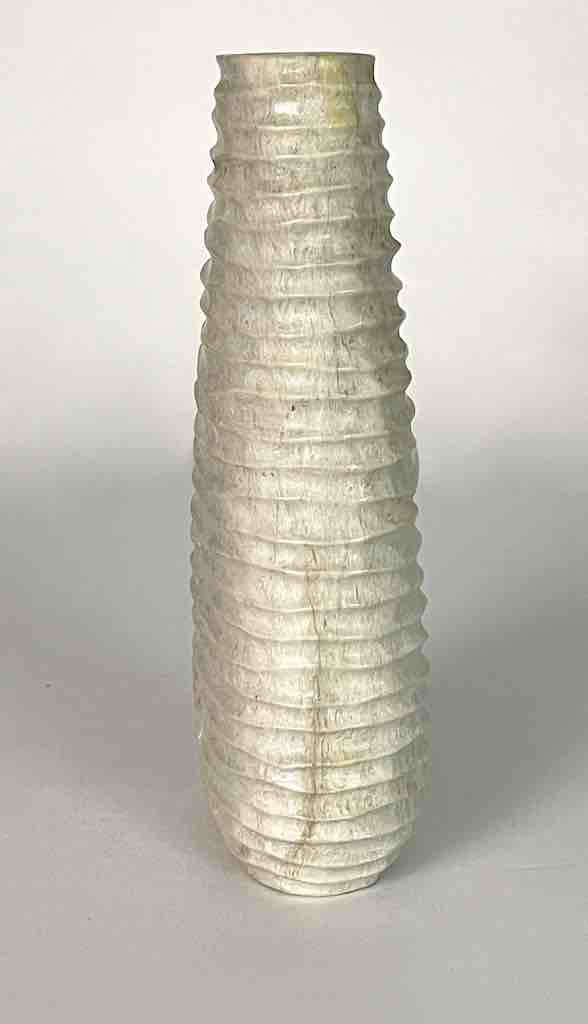 Hand-Carved Tall Soapstone Vietnamese Sculptural Vase