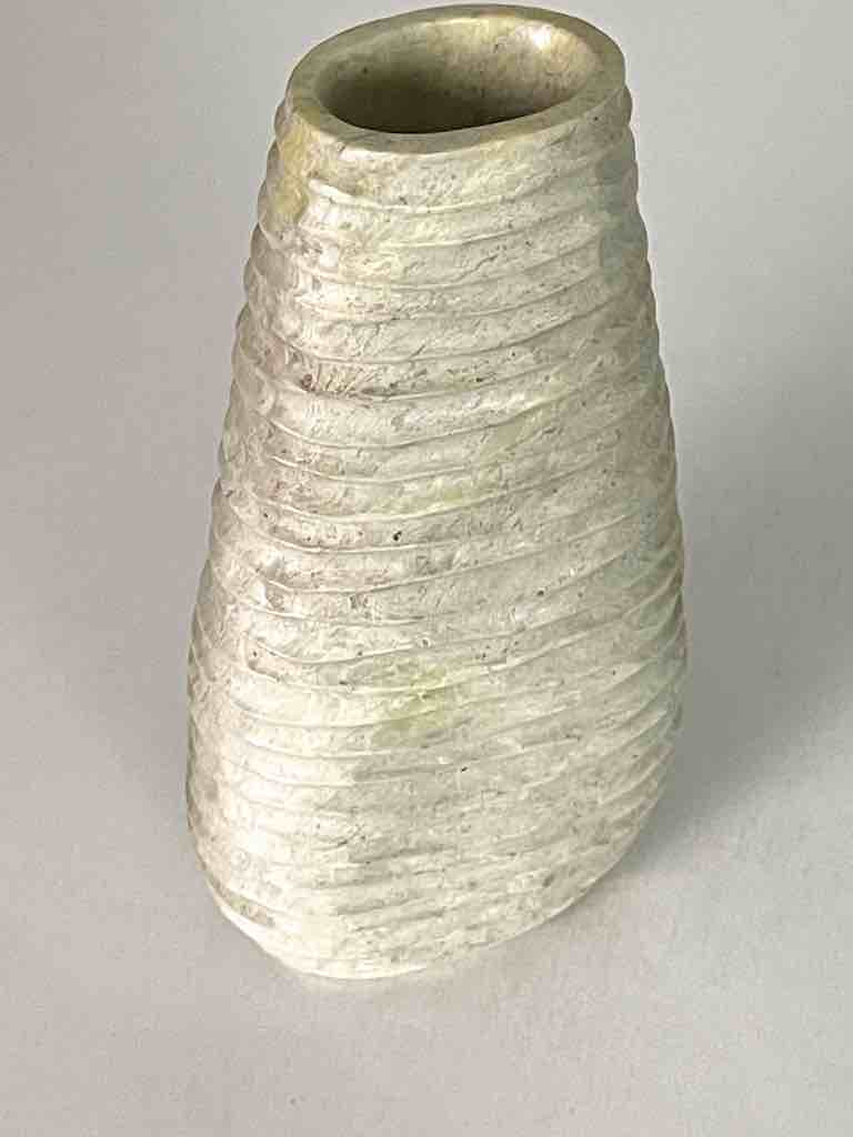 Hand-Carved Tall Soapstone Vietnamese Sculptural Vase