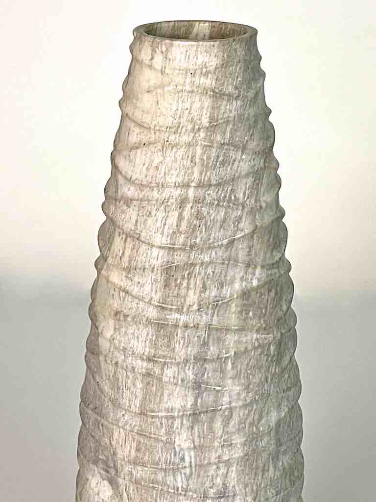 Hand-Carved Tall Soapstone Vietnamese Sculptural Vase