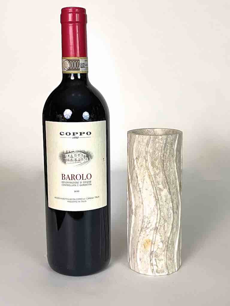 Hand-Carved Cylindrical Soapstone Vietnamese Sculptural Vase