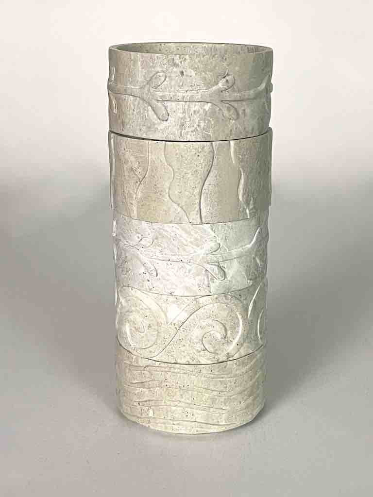 Hand-Carved Set of 5 Soapstone Vietnamese Sculptural Dishes