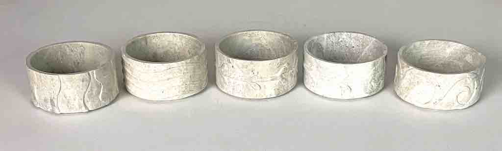 Hand-Carved Set of 5 Soapstone Vietnamese Sculptural Dishes