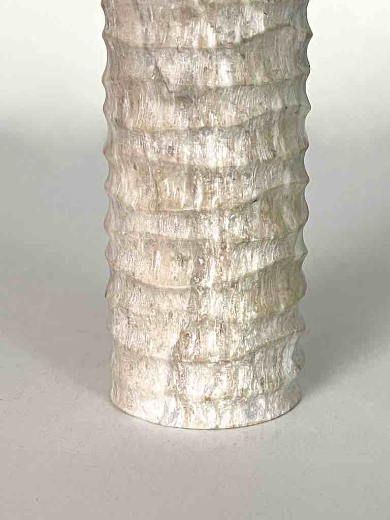 Hand-Carved Cylindrical Soapstone Vietnamese Sculptural Vase