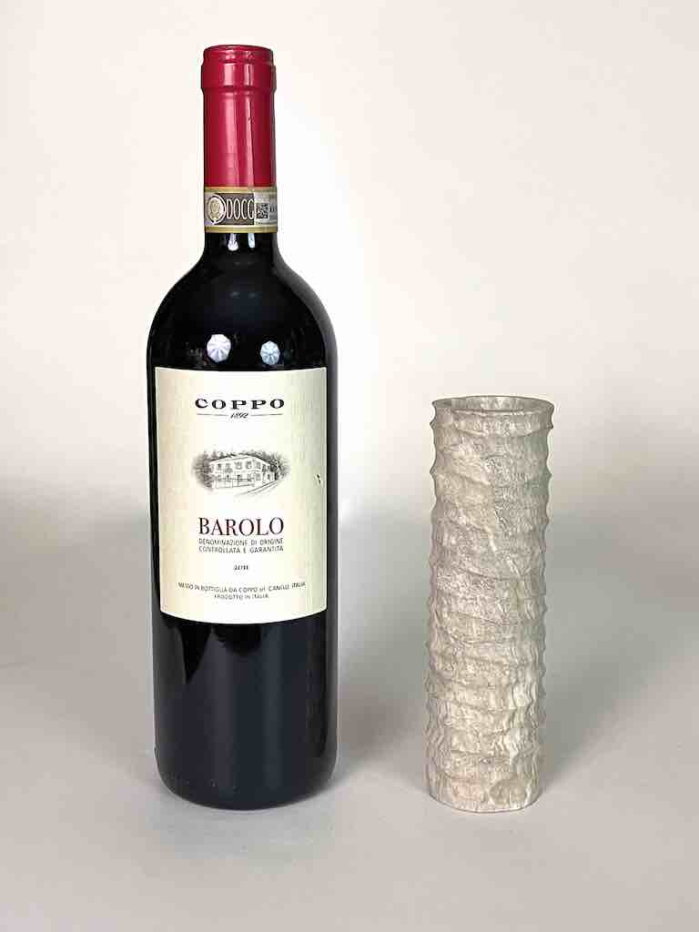 Hand-Carved Cylindrical Soapstone Vietnamese Sculptural Vase