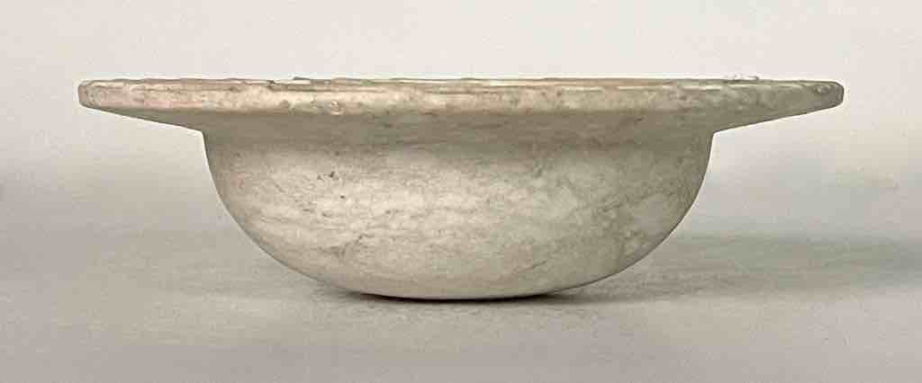 Hand-Carved Soapstone Vietnamese Small Wide Brim Bowl