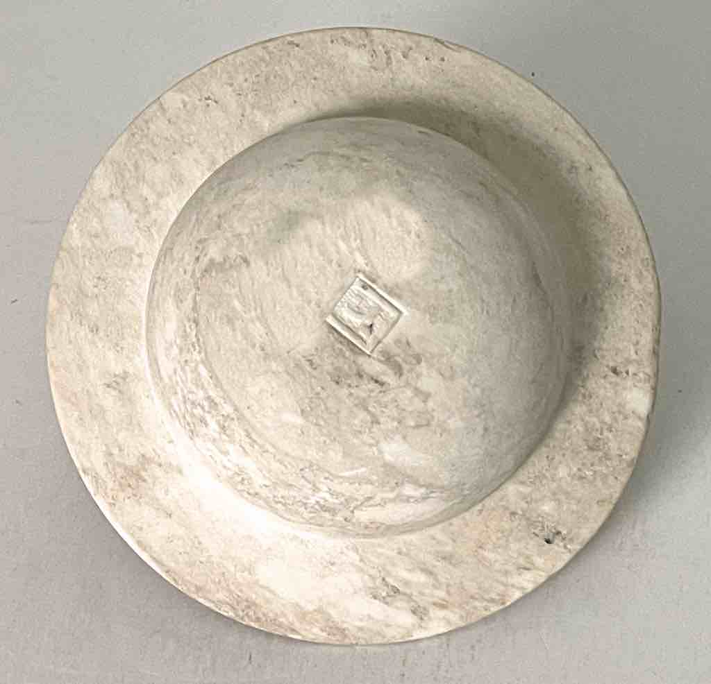 Hand-Carved Soapstone Vietnamese Small Wide Brim Bowl