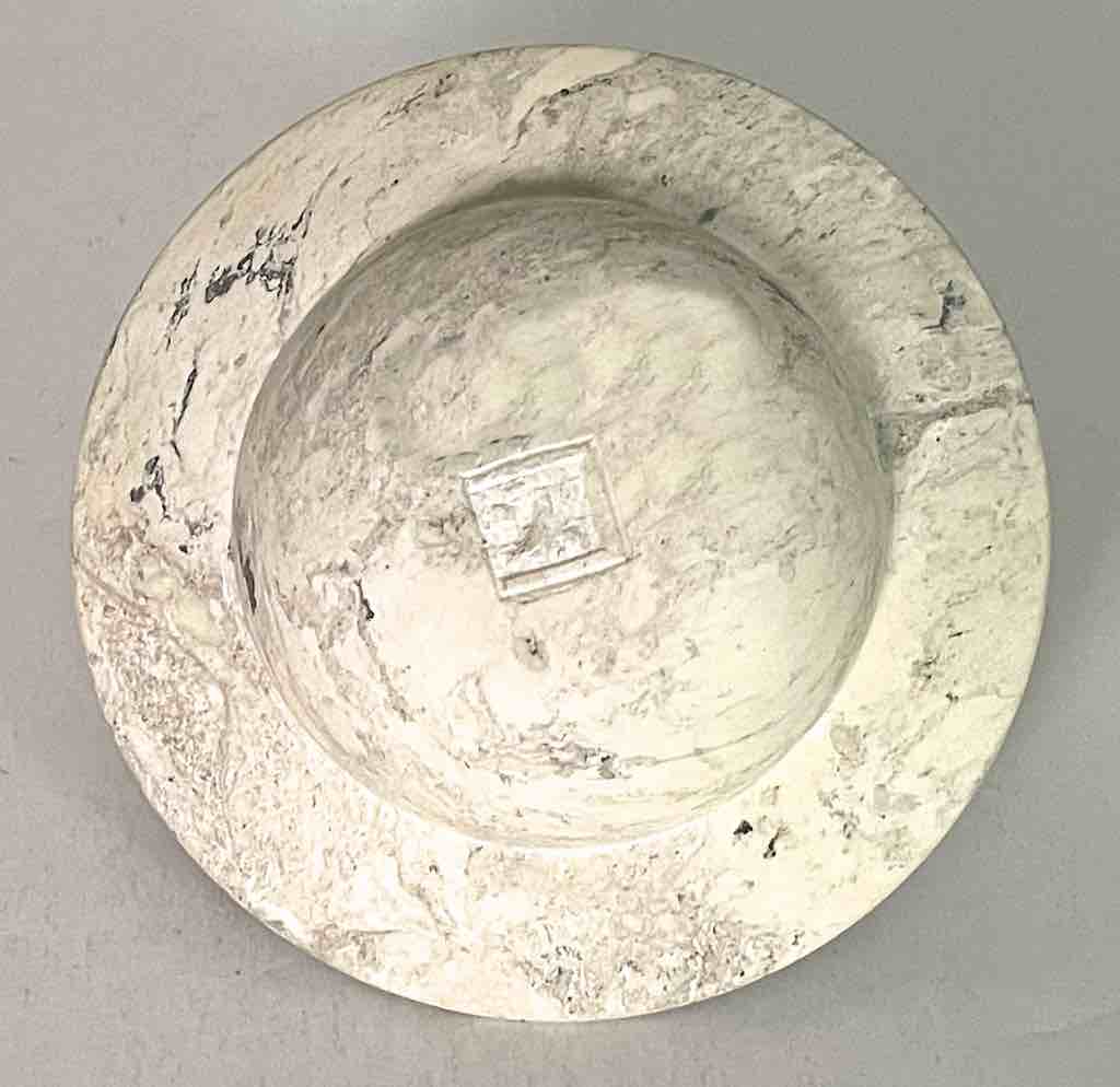 Hand-Carved Soapstone Vietnamese Small Wide Brim Bowl