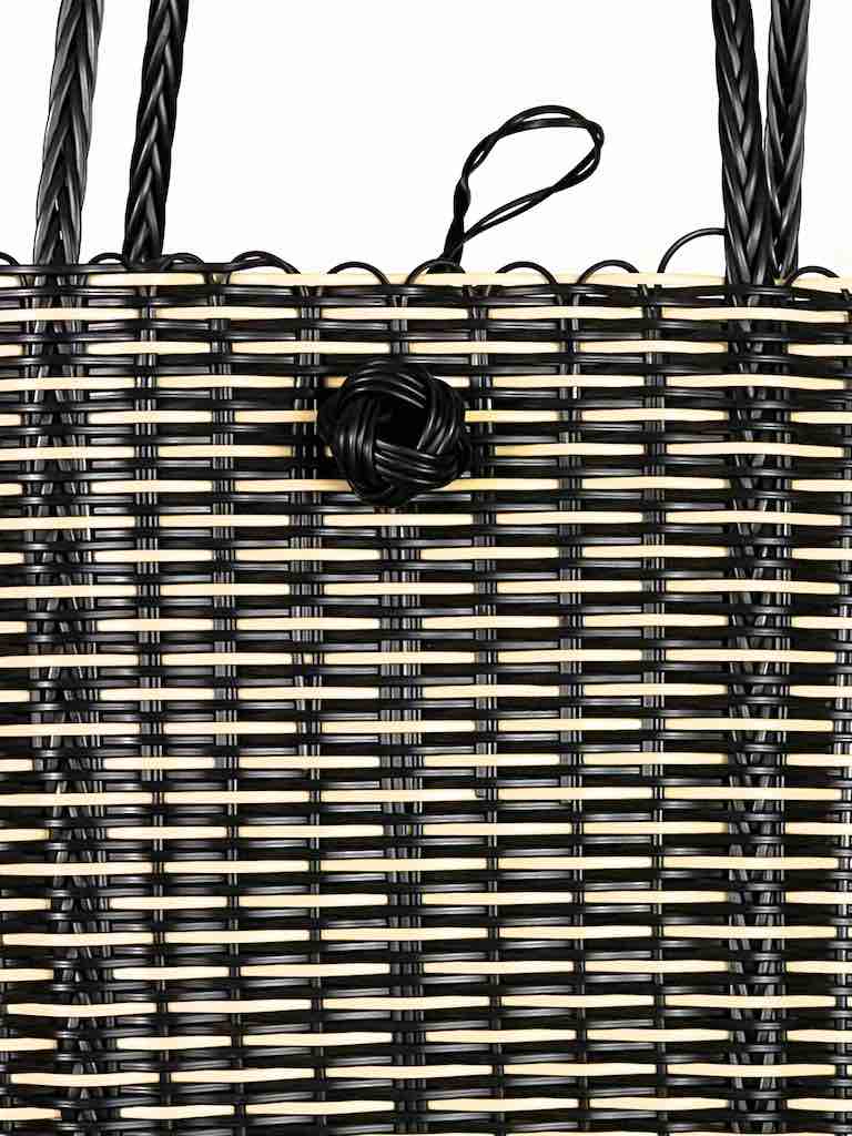 Deep Woven Recyclyed Plastic tote with closure - El Salvador