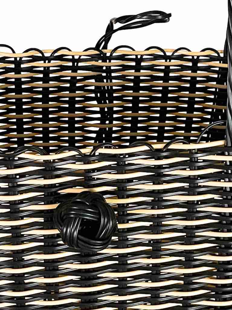 Deep Woven Recyclyed Plastic tote with closure - El Salvador