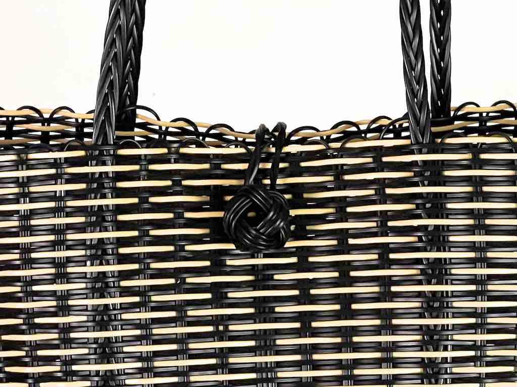 Deep Woven Recyclyed Plastic tote with closure - El Salvador
