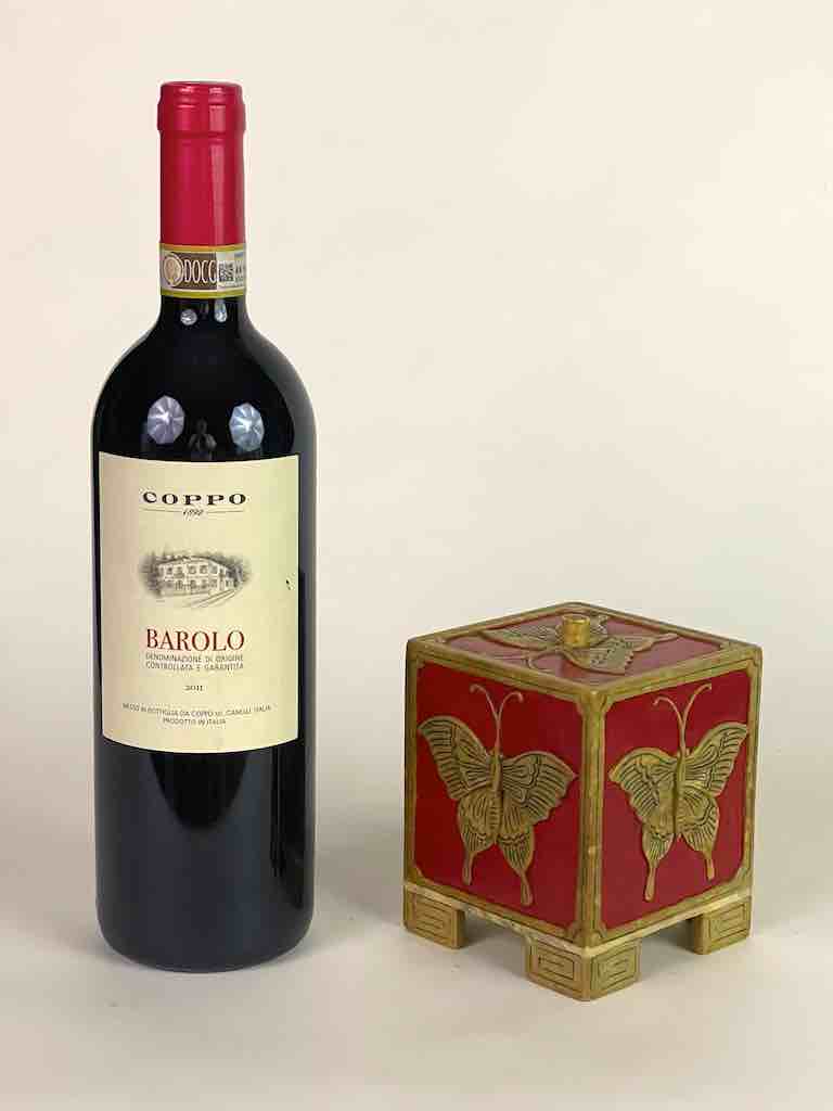Butterflies Design - Footed Cube Soapstone Trinket Decor Lidded Box