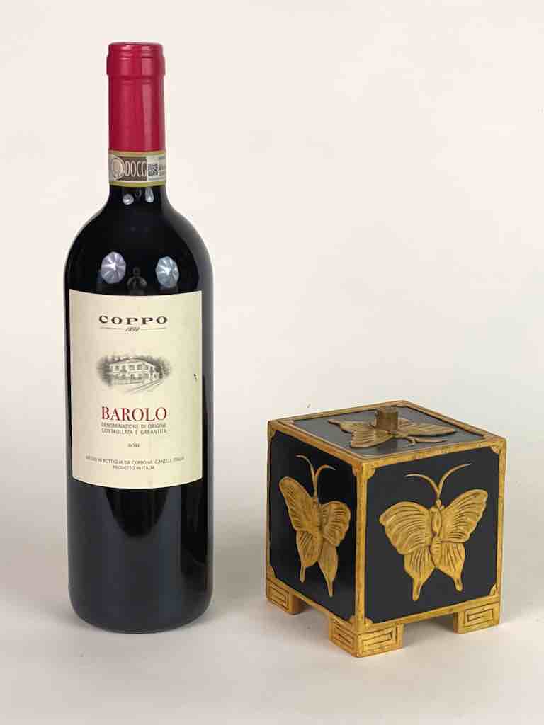 Butterflies Design - Footed Cube Soapstone Trinket Decor Lidded Box