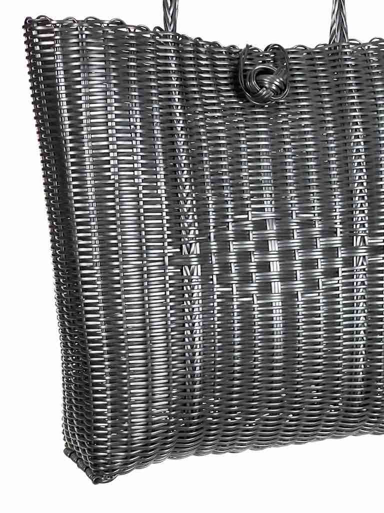 Deep Woven Recyclyed Plastic tote with closure - El Salvador