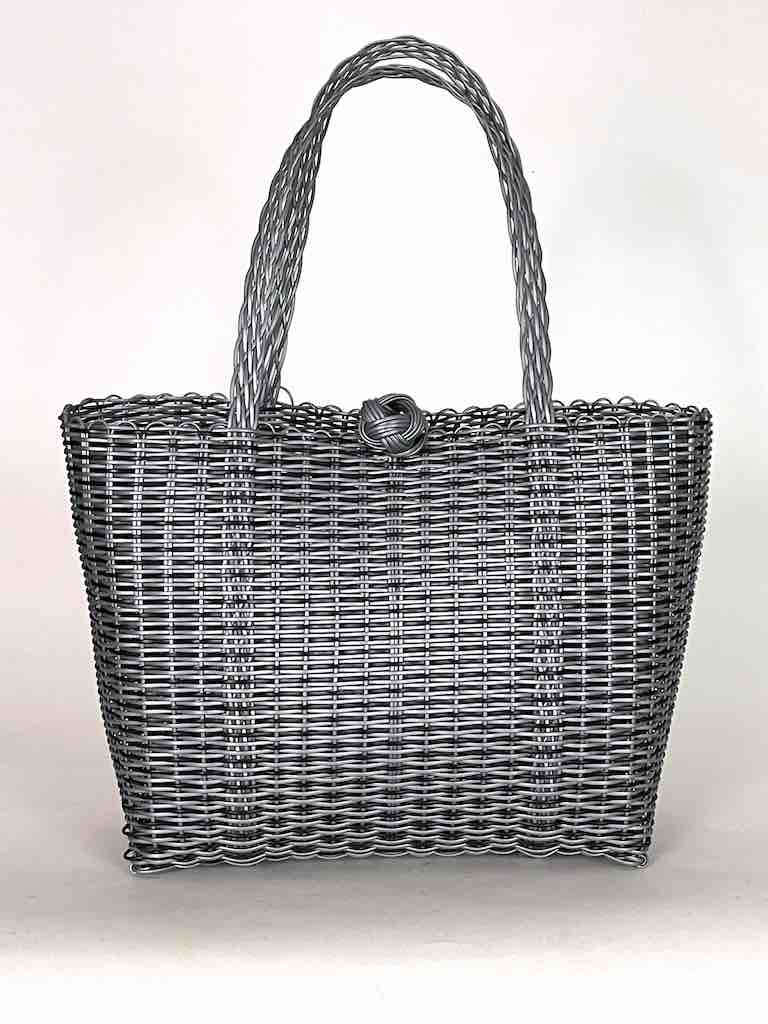 Deep Woven Recyclyed Plastic tote with closure - El Salvador