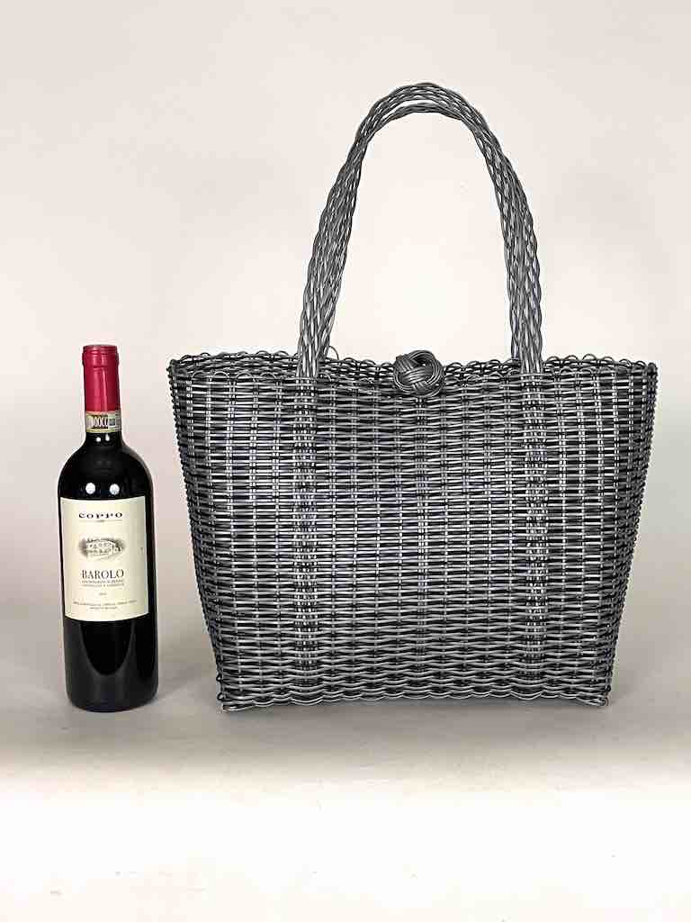 Deep Woven Recyclyed Plastic tote with closure - El Salvador