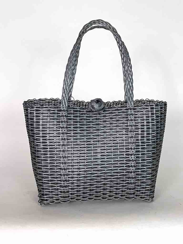 Deep Woven Recyclyed Plastic tote with closure - El Salvador