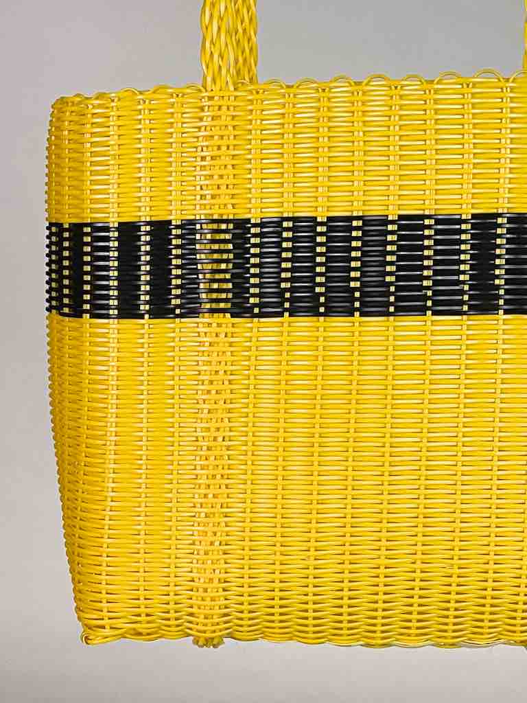 Medium Deep Woven Recyclyed Plastic High Capacity Handbag - El Salvador