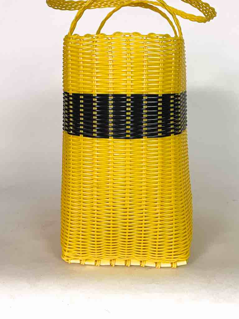 Medium Deep Woven Recyclyed Plastic High Capacity Handbag - El Salvador