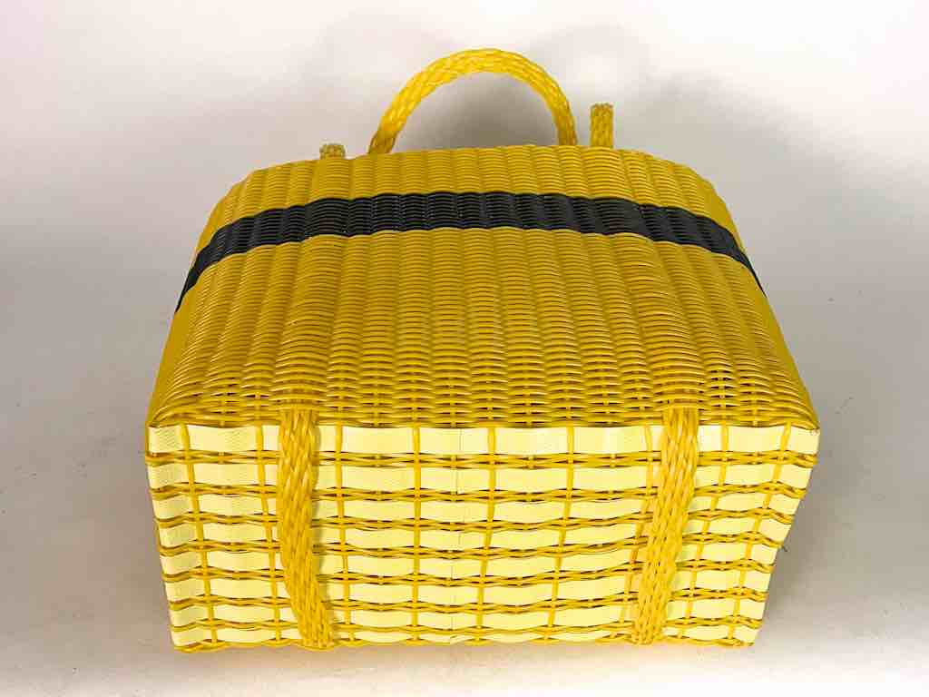 Medium Deep Woven Recyclyed Plastic High Capacity Handbag - El Salvador