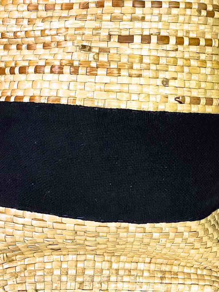 Deep Flexible Swampgrass Basket, Cloth Accent - Benin