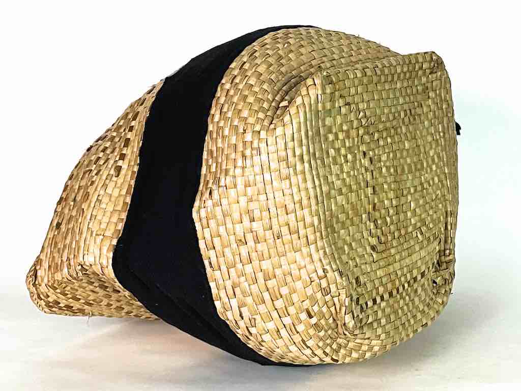 Deep Flexible Swampgrass Basket, Cloth Accent - Benin