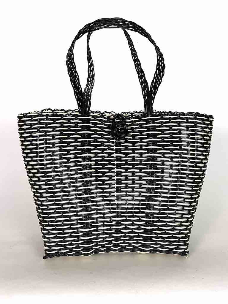 Deep Woven Recyclyed Plastic tote with closure - El Salvador