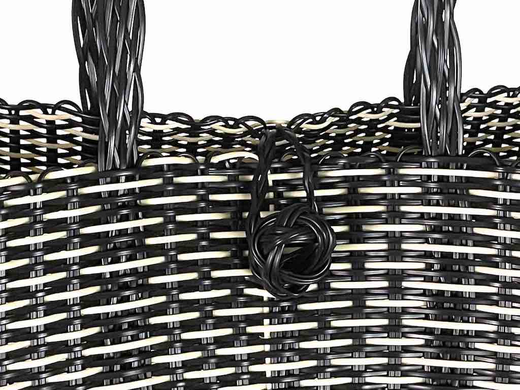 Deep Woven Recyclyed Plastic tote with closure - El Salvador