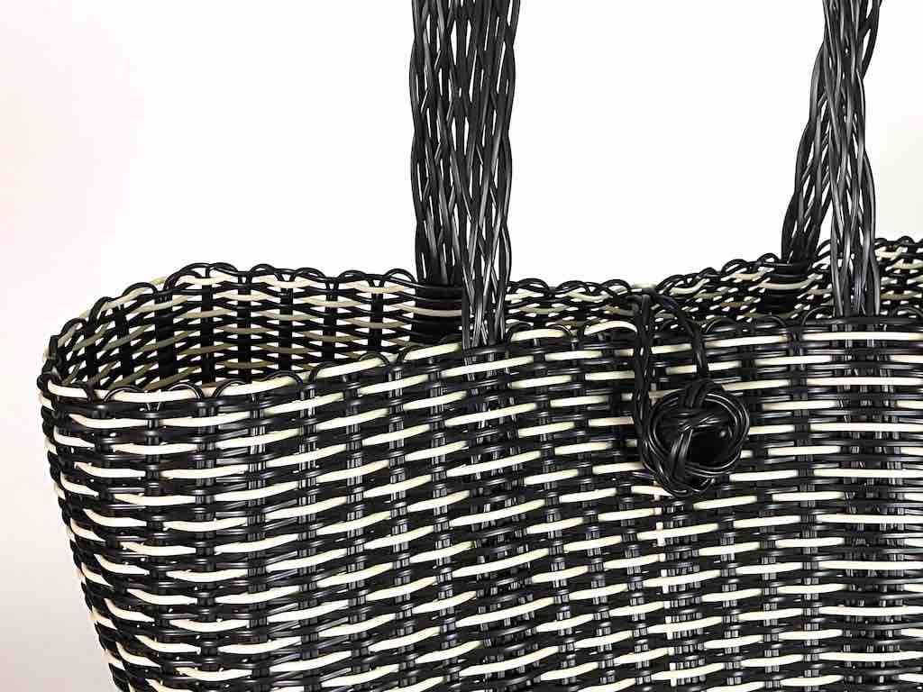 Deep Woven Recyclyed Plastic tote with closure - El Salvador