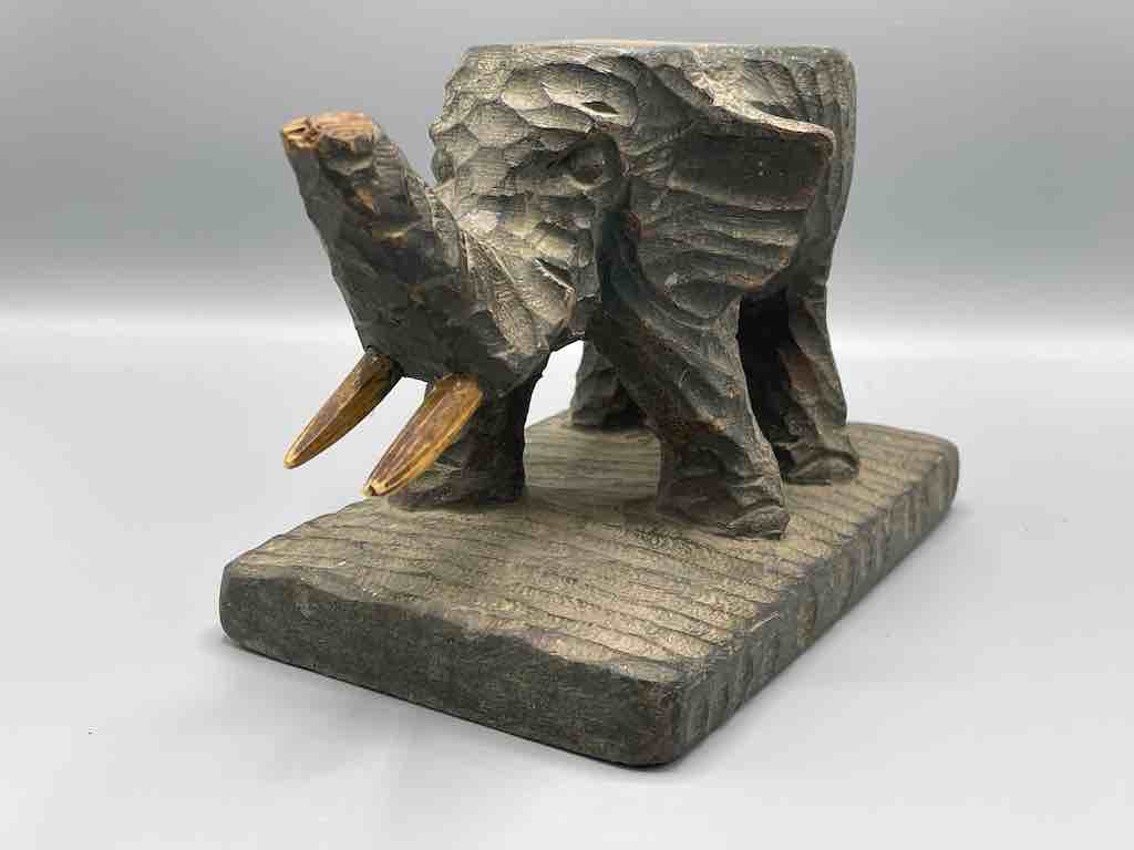 Vintage Elephant Fetish Object - Ivory Coast
