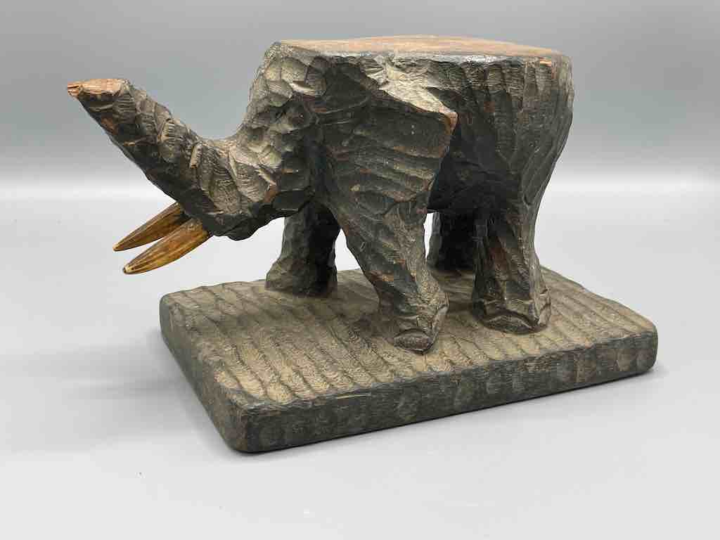 Vintage Elephant Fetish Object - Ivory Coast
