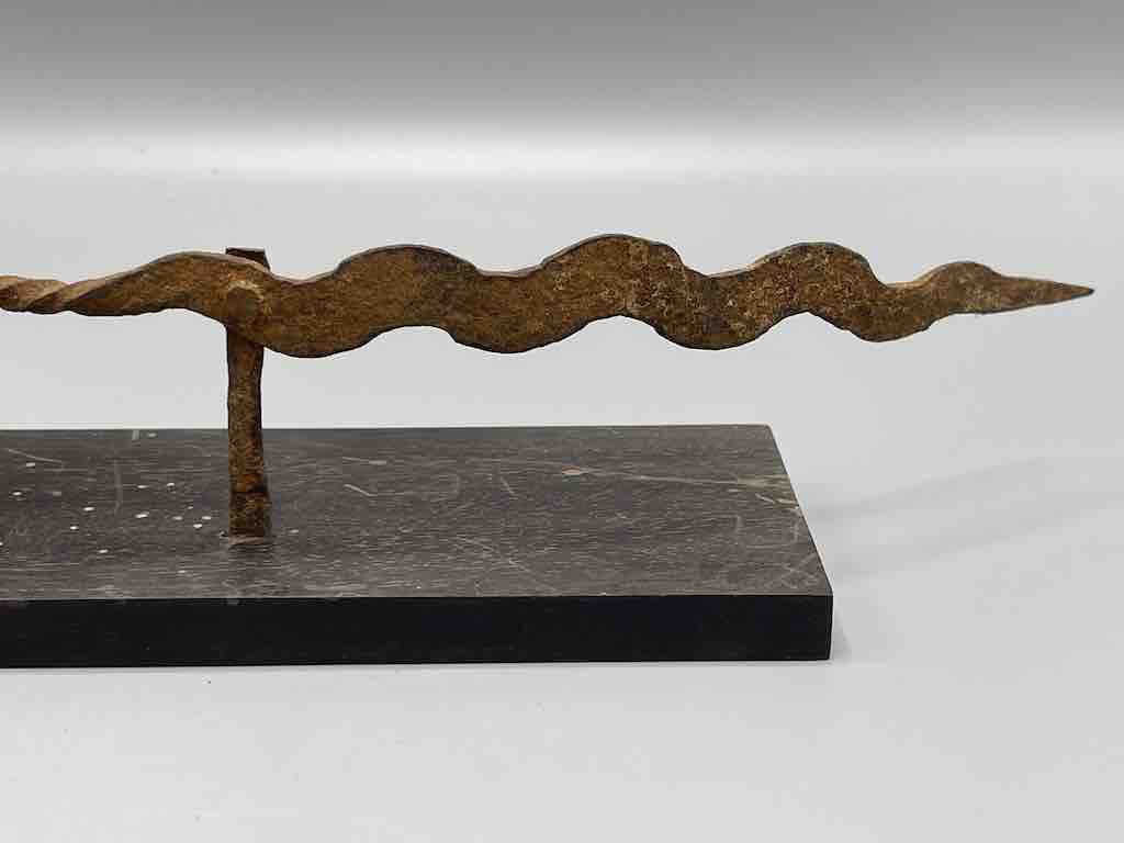 Vintage Iron Turtle & Snake "Asen" Figure on Base - Benin