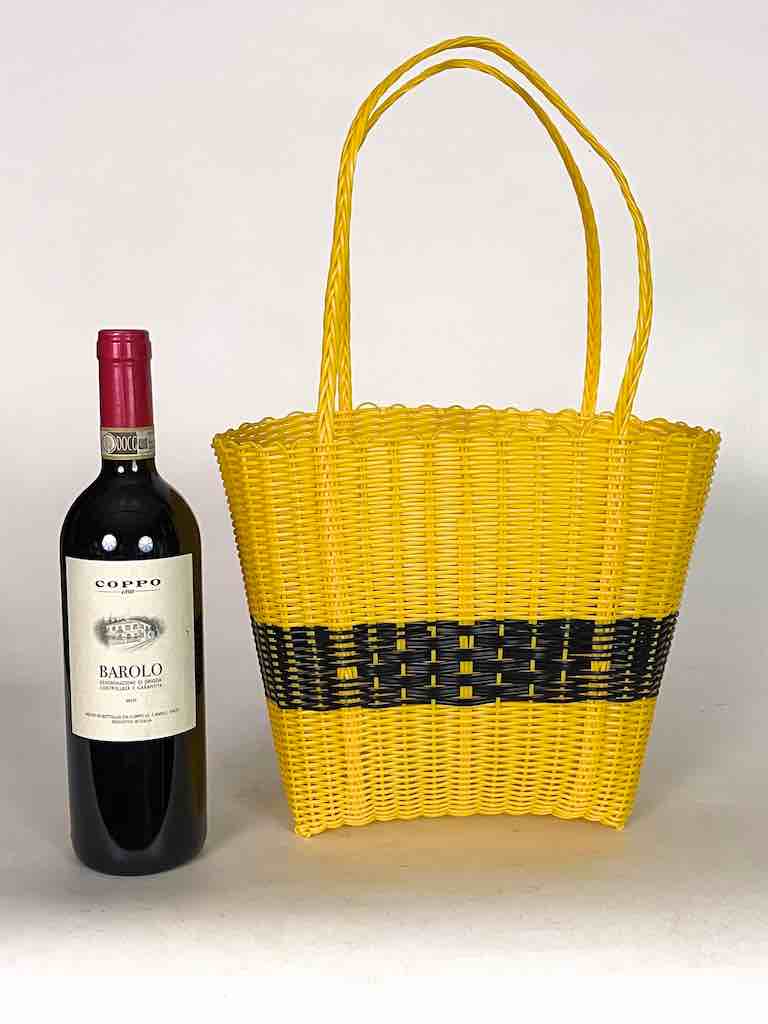 Small Deep Woven Recyclyed Plastic High Capacity Handbag - El Salvador