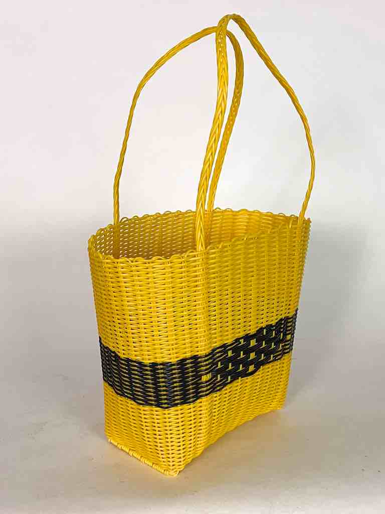 Small Deep Woven Recyclyed Plastic High Capacity Handbag - El Salvador