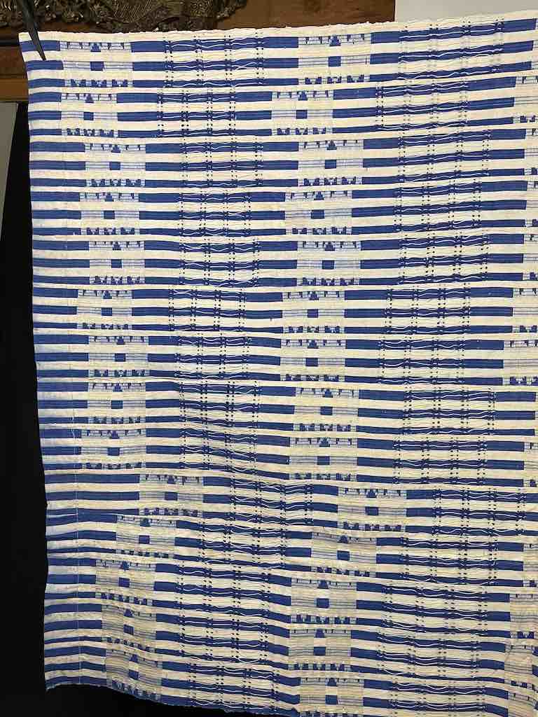 Vintage Aso Oke Handwoven Cotton Textile of Nigeria | 76 x 51"