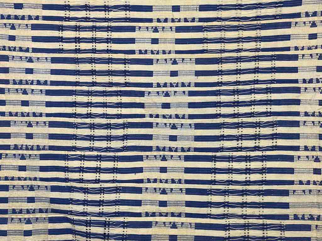 Vintage Aso Oke Handwoven Cotton Textile of Nigeria | 76 x 51"