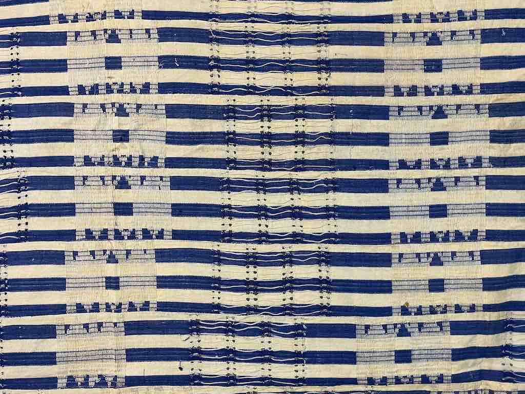 Vintage Aso Oke Handwoven Cotton Textile of Nigeria | 76 x 51"