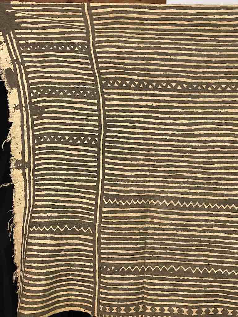 Vintage Traditional Bogolan Mudcloth Mali African Textile | 58 x 33"