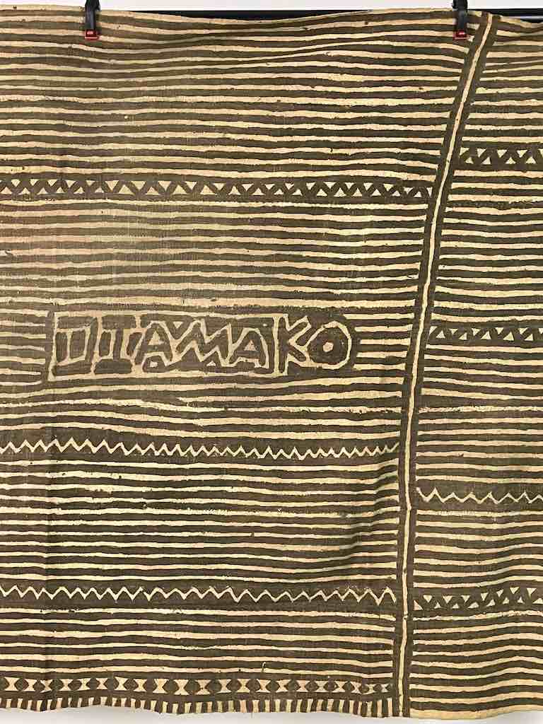 Vintage Traditional Bogolan Mudcloth Mali African Textile | 58 x 33"