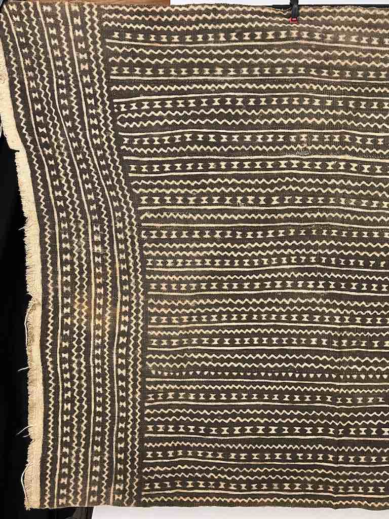 Vintage Traditional Bogolan Mudcloth Mali African Textile | 49 x 41"