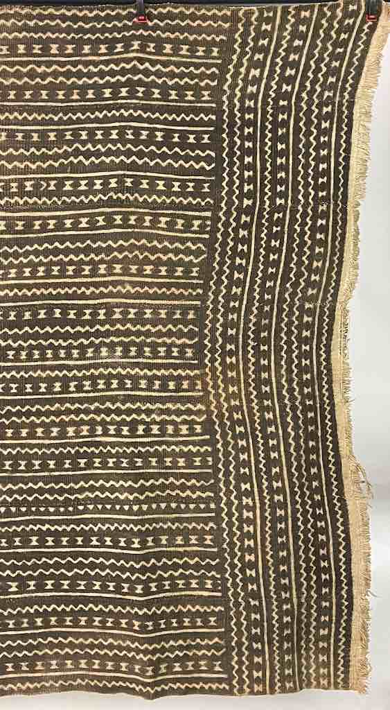Vintage Traditional Bogolan Mudcloth Mali African Textile | 49 x 41"
