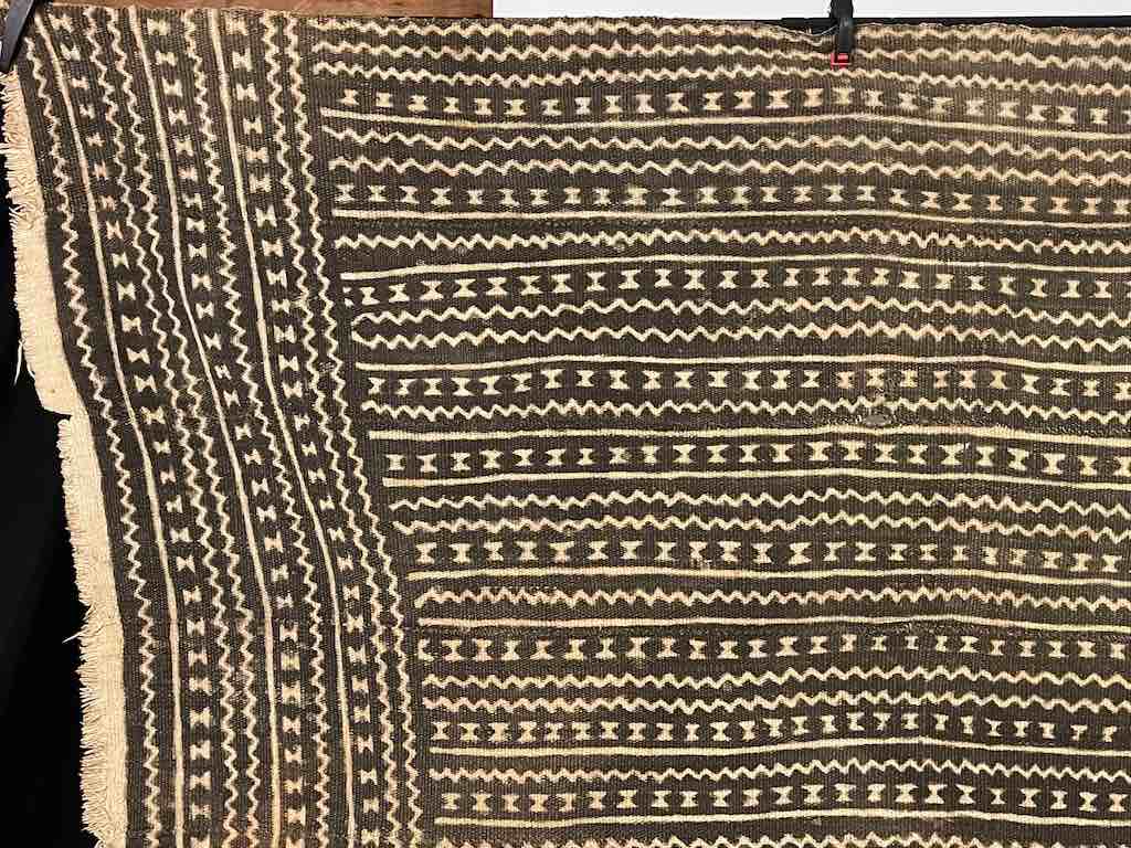 Vintage Traditional Bogolan Mudcloth Mali African Textile | 49 x 41"