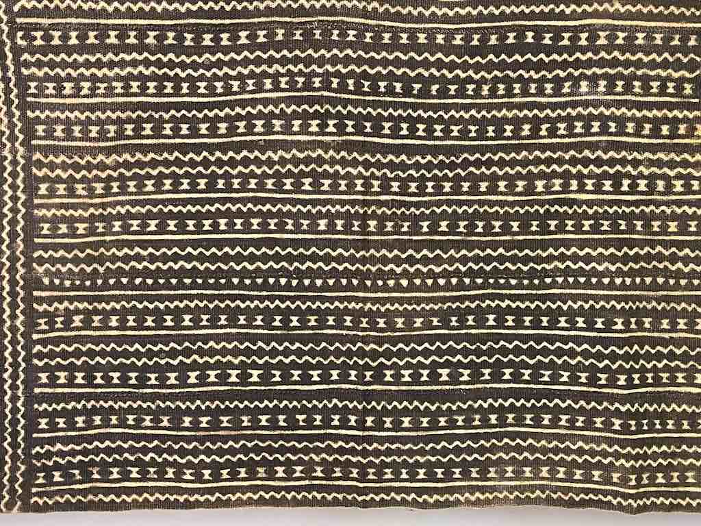 Vintage Traditional Bogolan Mudcloth Mali African Textile | 49 x 41"