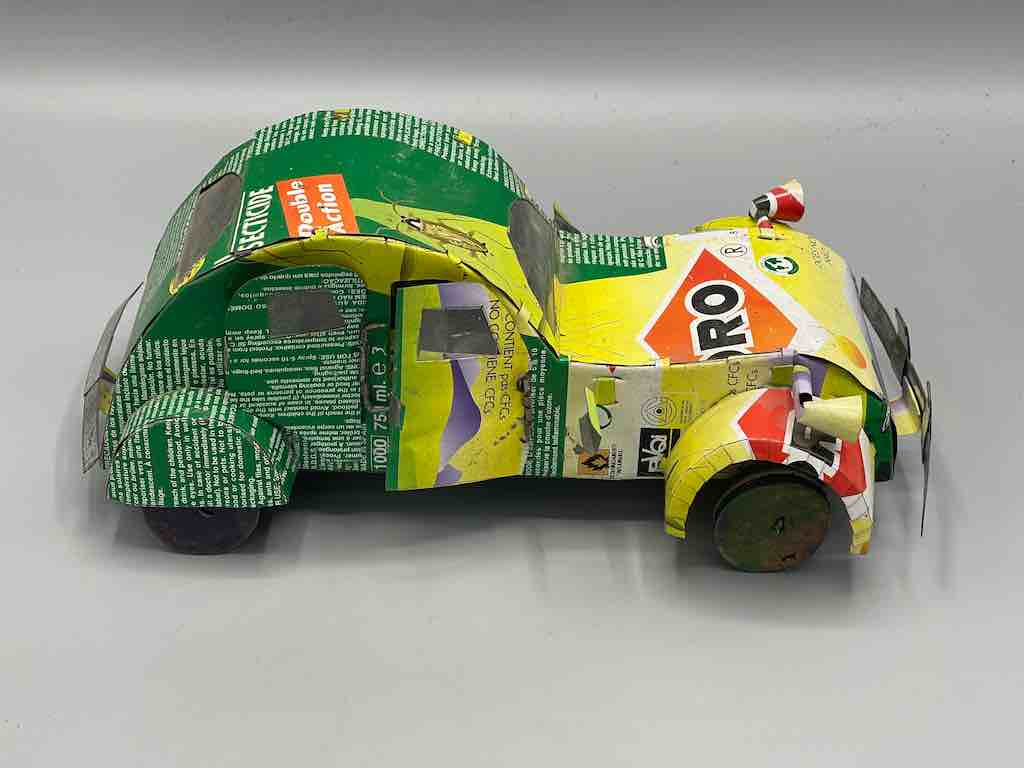 African Recycled Labeled Metal Can Toy Car - Burkina Faso