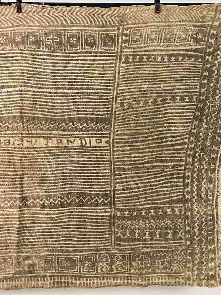 Vintage Traditional Bogolan Mudcloth Mali African Textile | 51 x 37"