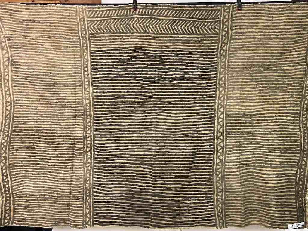 Vintage Traditional Bogolan Mudcloth Mali African Textile | 53 x 38"