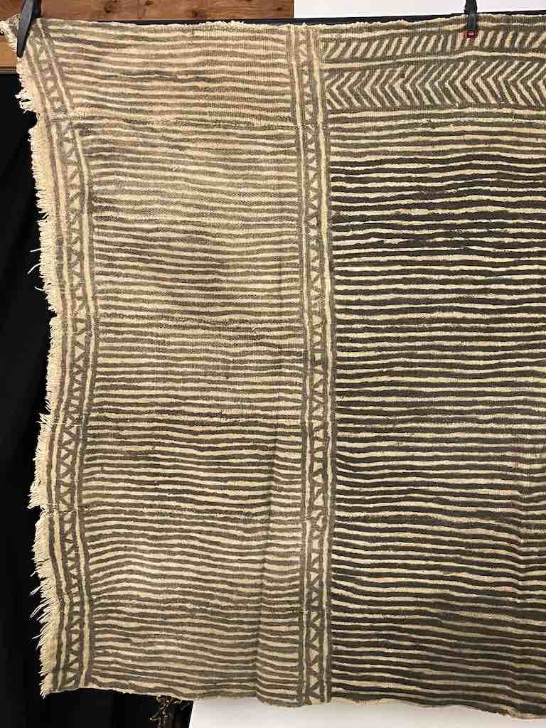 Vintage Traditional Bogolan Mudcloth Mali African Textile | 53 x 38"