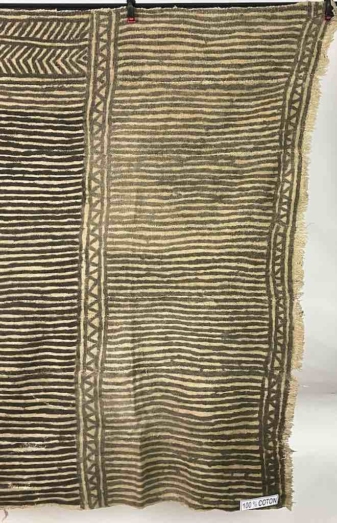 Vintage Traditional Bogolan Mudcloth Mali African Textile | 53 x 38"