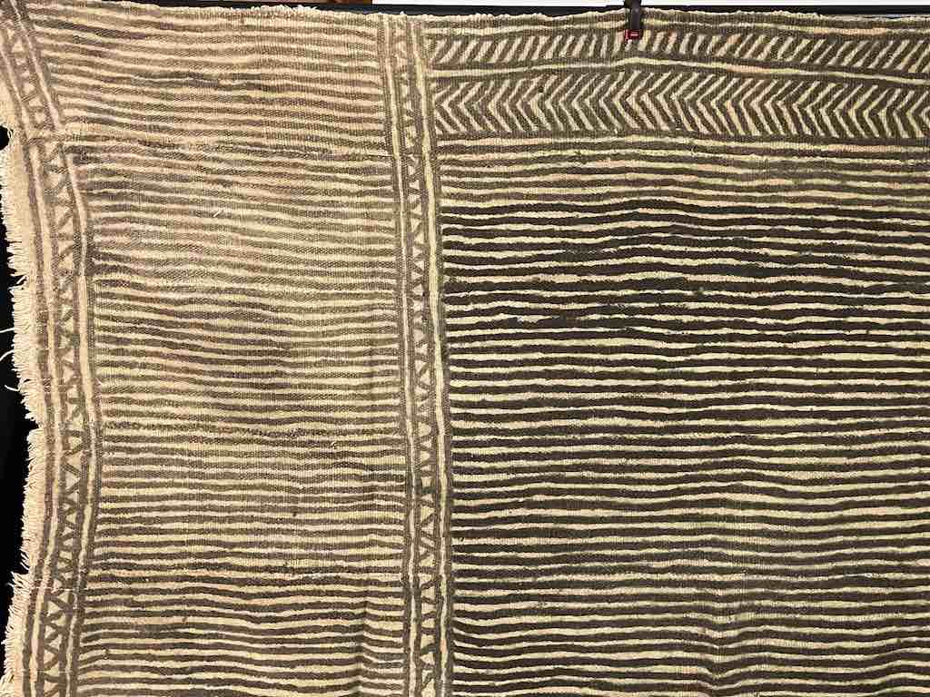 Vintage Traditional Bogolan Mudcloth Mali African Textile | 53 x 38"